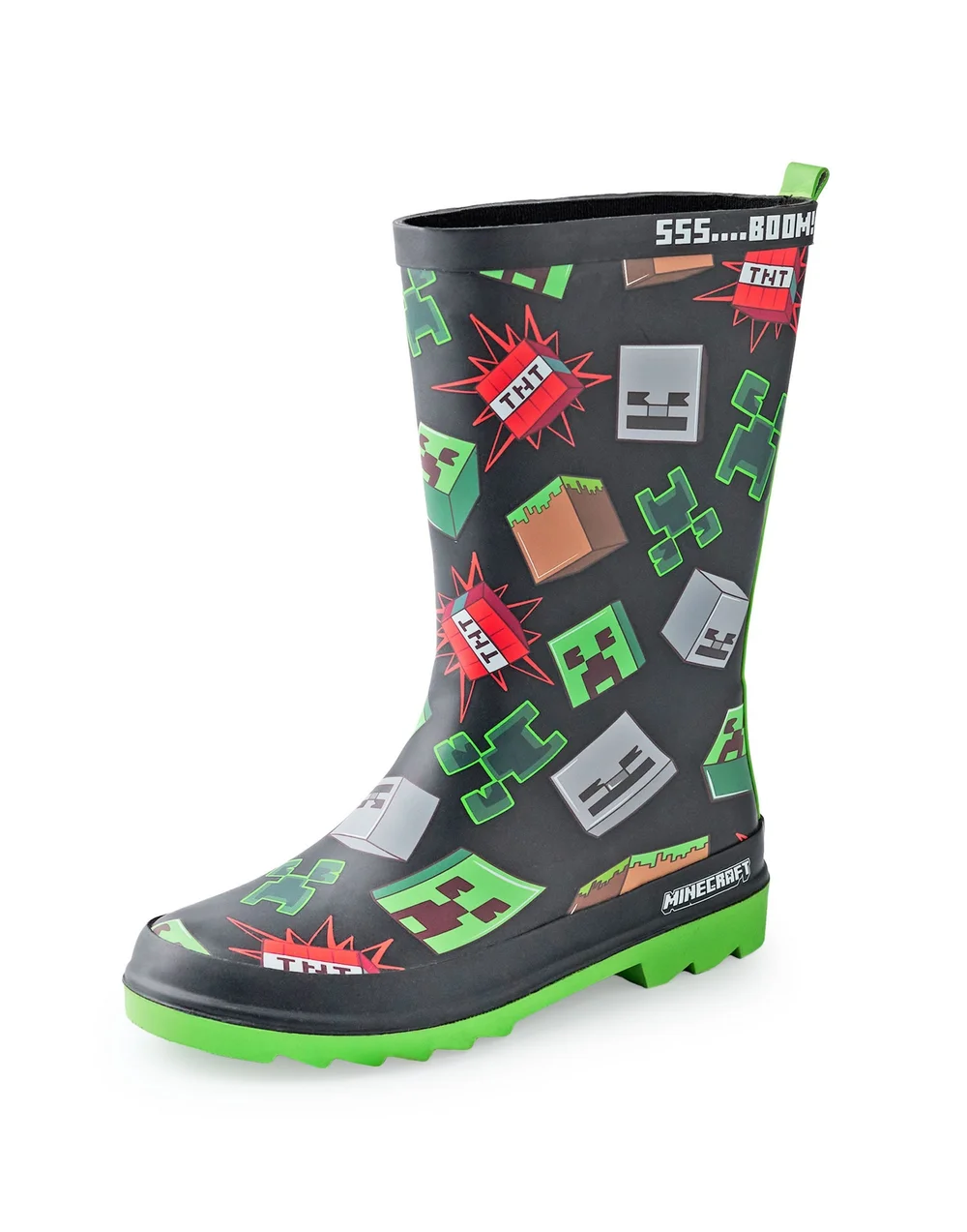 Vanilla Underground Minecraft Kids Black Character Icon Wellies (11 Younger - 3 Older) - 3 Image 1