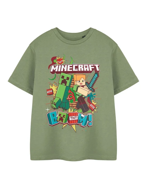Vanilla Underground Minecraft Kids Green Boom Creeper T-Shirt (3-14 Years) - 3-4 Yrs Image 1