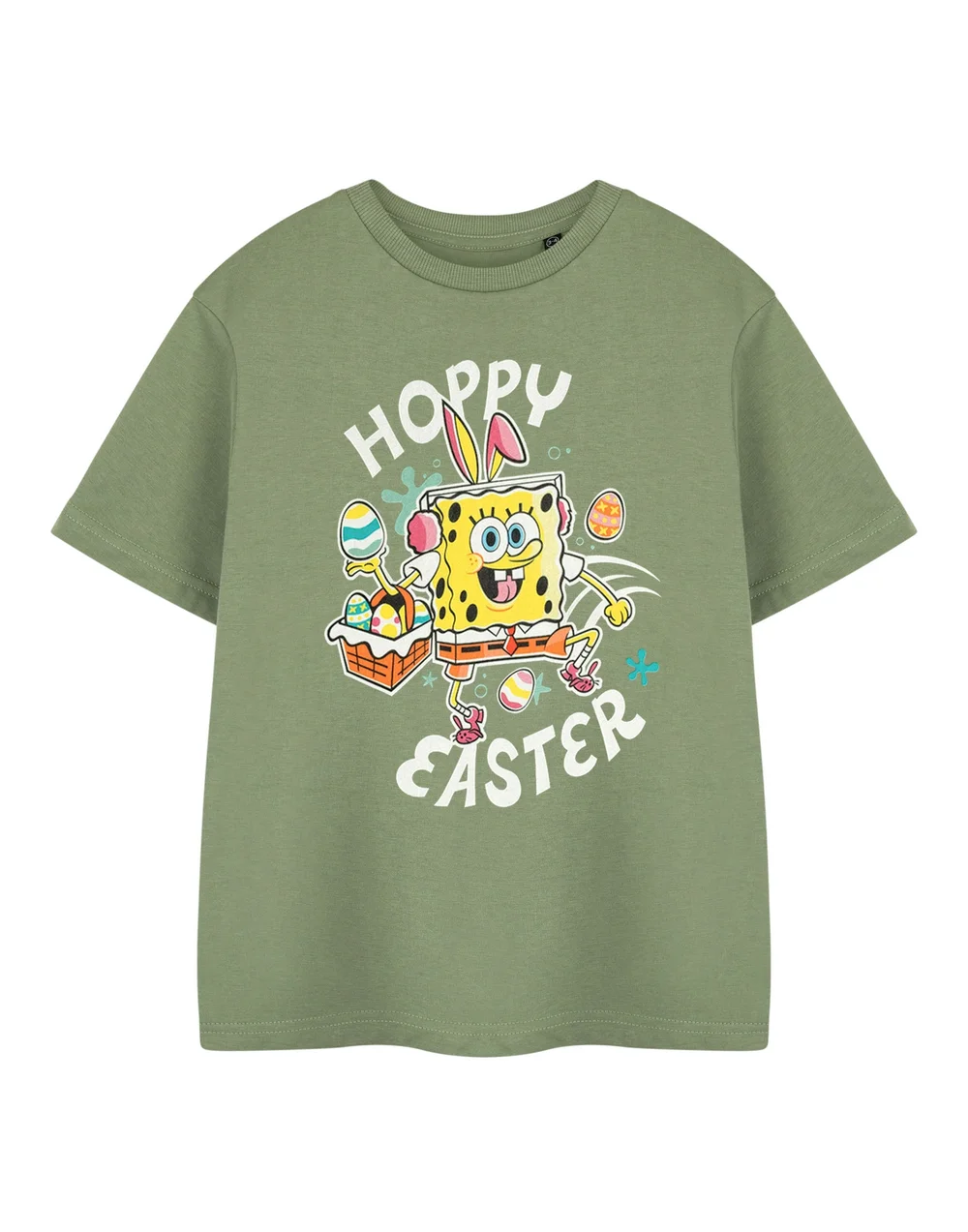 Vanilla Underground SpongeBob SquarePants Hoppy Easter Kids Khaki T-Shirt (3-14 Years) - 3-4 Yrs Image 1