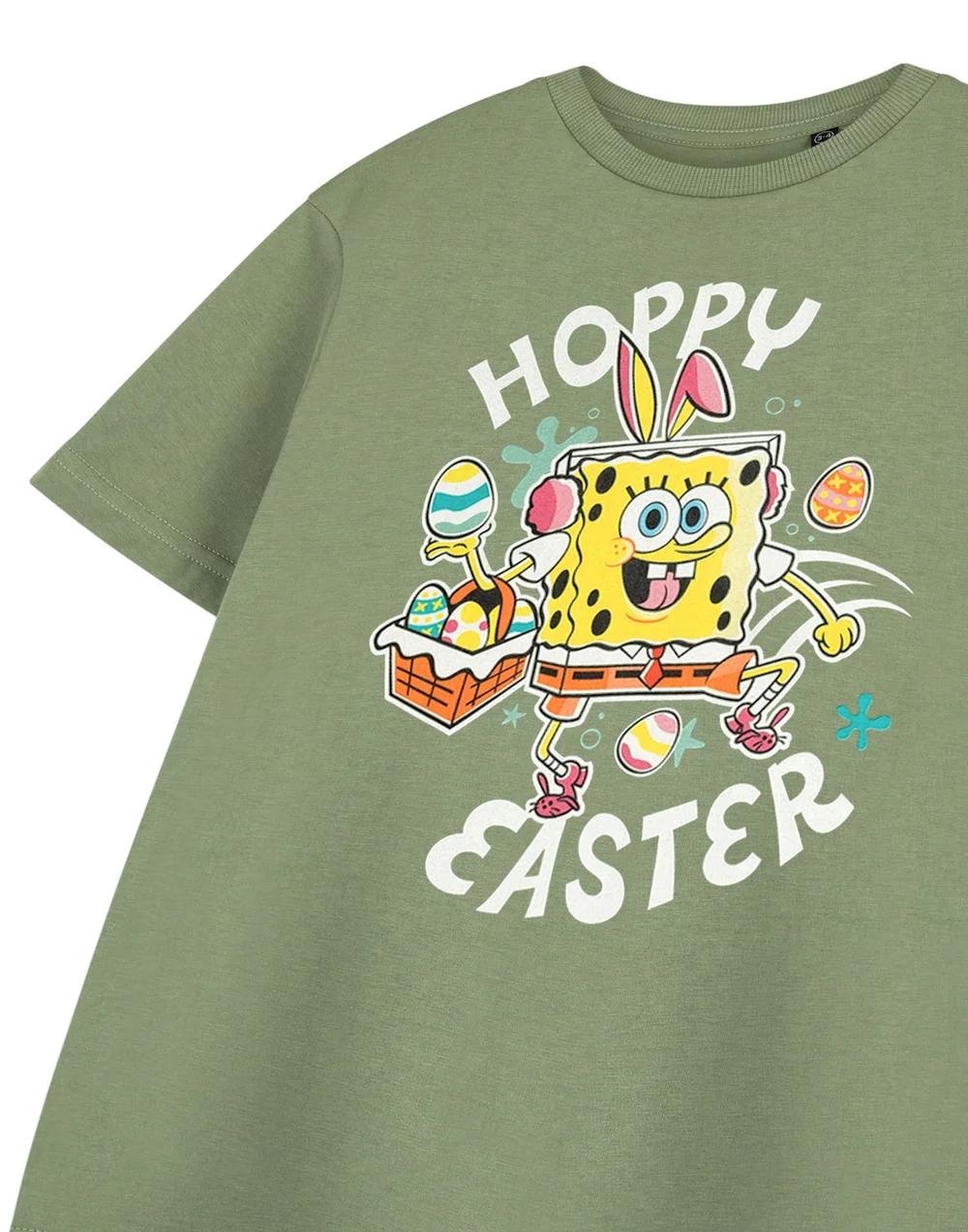 Vanilla Underground SpongeBob SquarePants Hoppy Easter Kids Khaki T-Shirt (3-14 Years) - 3-4 Yrs Image 5