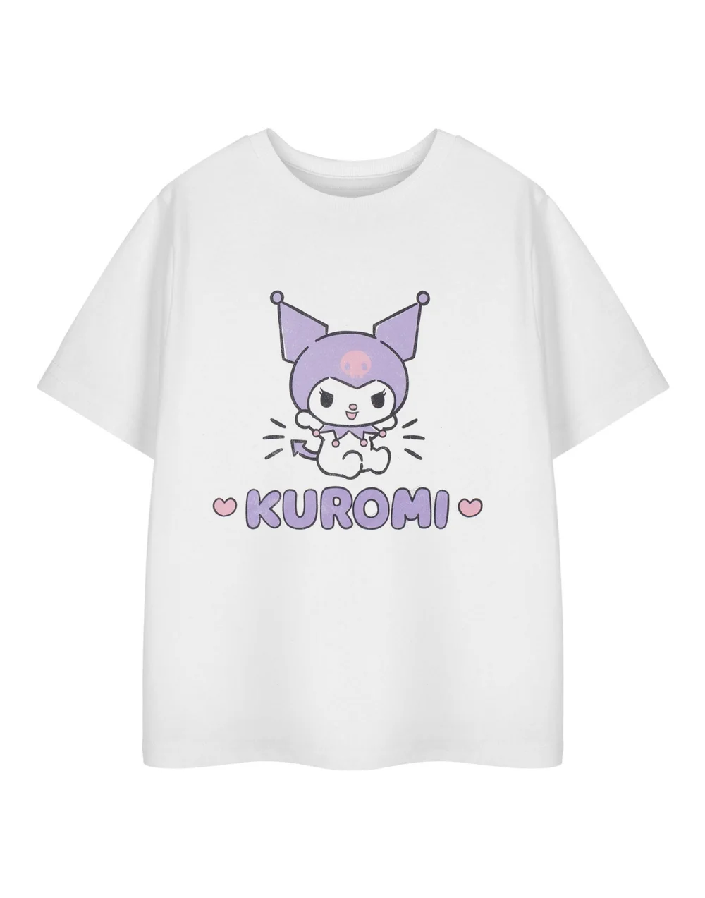 Vanilla Underground Hello Kitty Kuromi Heart Kids White T-Shirt (3-14 Years) - 13-14 Yrs Image 1