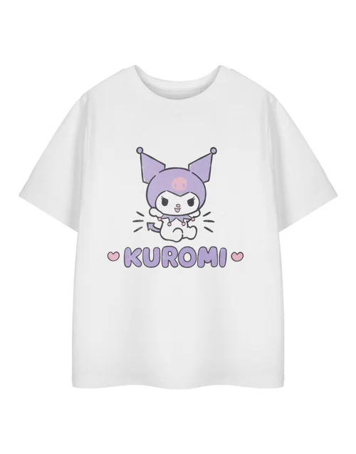 Vanilla Underground Hello Kitty Kuromi Heart Kids White T-Shirt (3-14 Years) - 13-14 Yrs Image 1