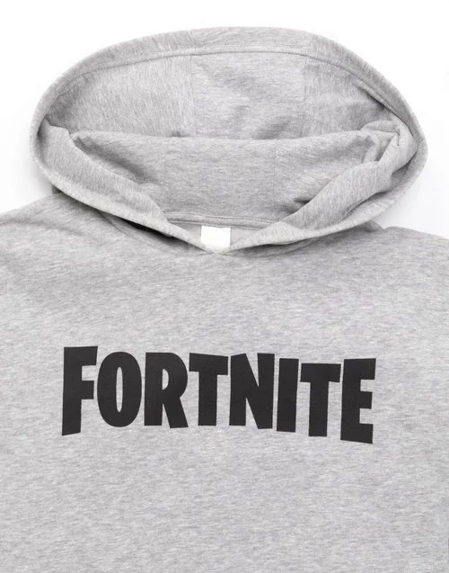 Fortnite Logo Kids Grey Hoodie (11-16 Yrs) - 11-12 Yrs Image 3