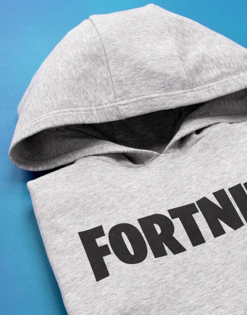Fortnite Logo Kids Grey Hoodie (11-16 Yrs) - 11-12 Yrs Image 5