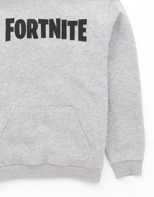 Fortnite Logo Kids Grey Hoodie (11-16 Yrs) - 11-12 Yrs Image 4