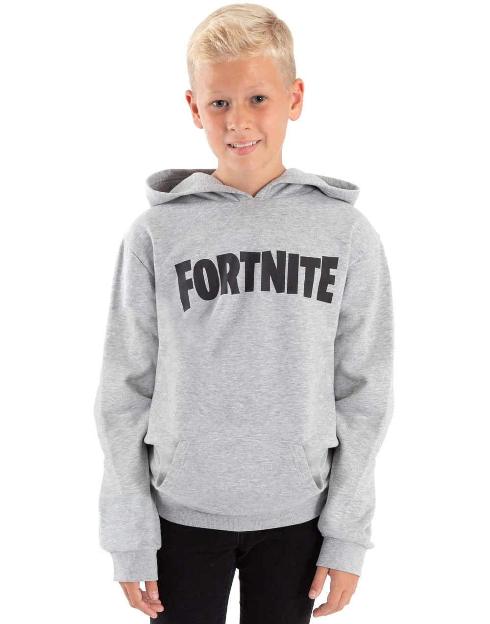 Fortnite Logo Kids Grey Hoodie (11-16 Yrs) - 11-12 Yrs Image 1