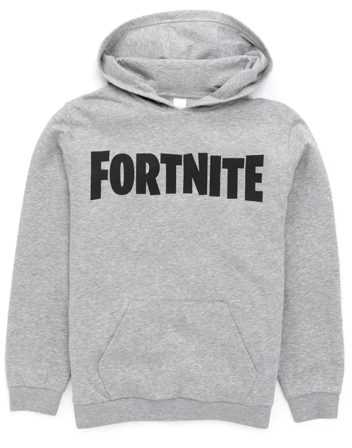 Fortnite Logo Kids Grey Hoodie (11-16 Yrs) - 11-12 Yrs Image 2