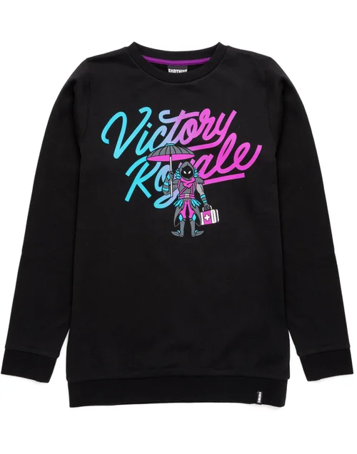Vanilla Underground Fortnite Victory Royale Boys Black Sweatshirt (11-16 Yrs) - 11-12 Yrs Image 2