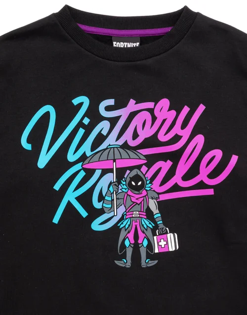 Vanilla Underground Fortnite Victory Royale Boys Black Sweatshirt (11-16 Yrs) - 11-12 Yrs Image 4