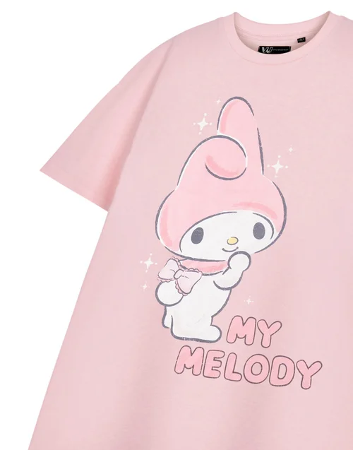 Hello Kitty My Melody Pink T-Shirt - Small Image 5