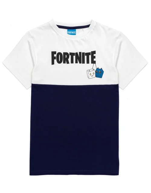 Fortnite Kids Colour Block Logo White T-Shirt (11-16 Yrs) - 11-12 Yrs Image 2