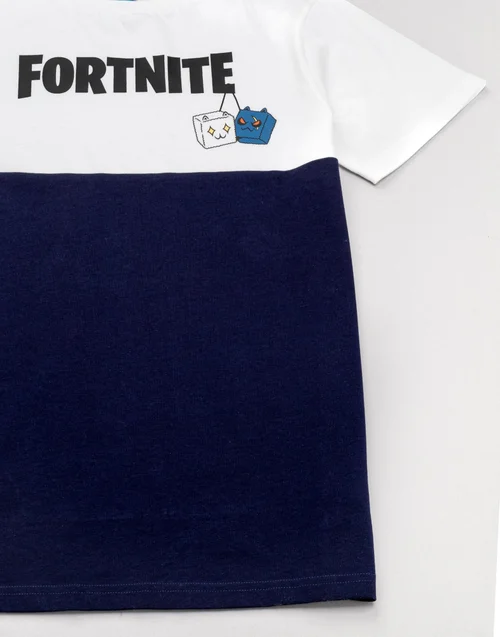 Fortnite Kids Colour Block Logo White T-Shirt (11-16 Yrs) - 11-12 Yrs Image 5
