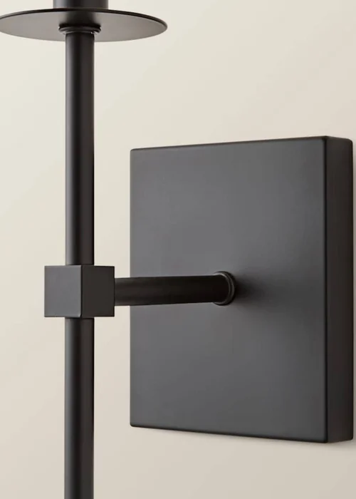 ValueLights Pair of Kincaid Rechargeable Black Wall Lights with Cream Shades - One Size Image 6