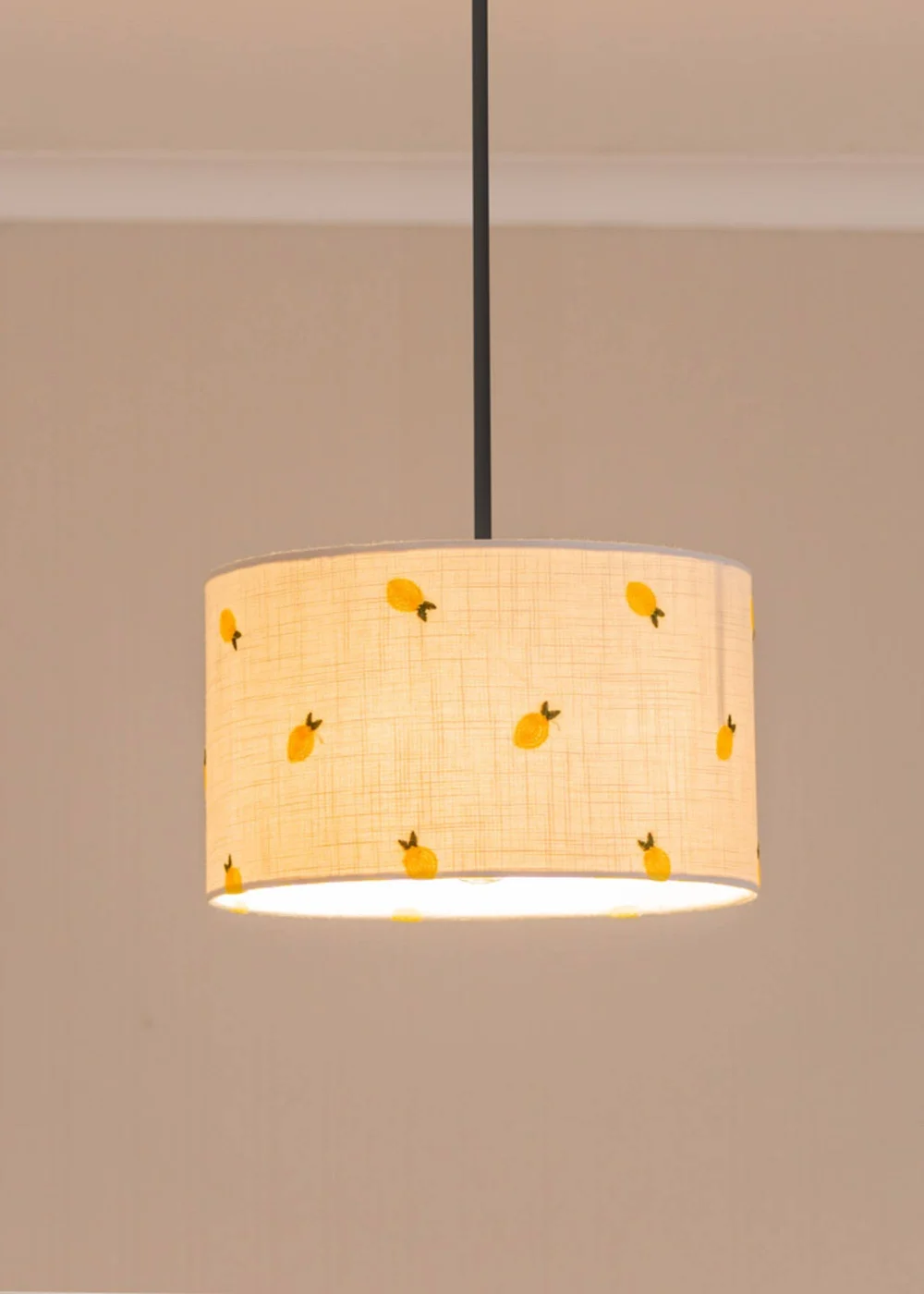 ValueLights Small Brae Fabric Cream Drum Ceiling Pendant Shade - One Size Image 2