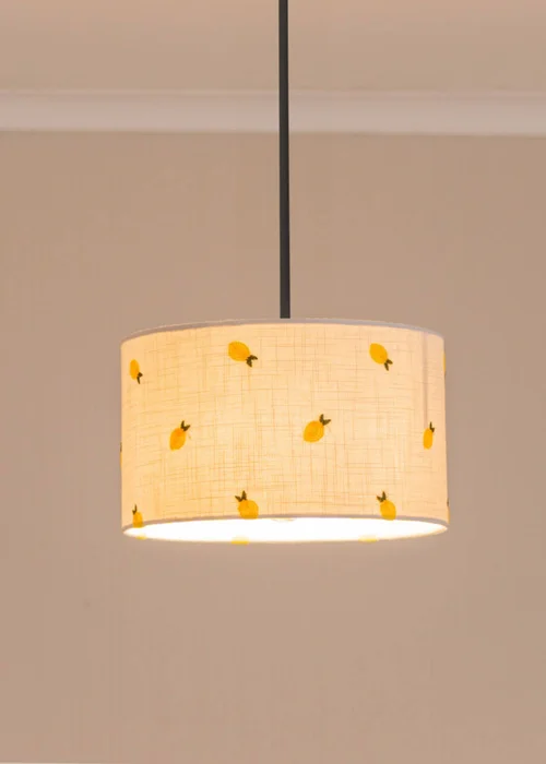ValueLights Small Brae Fabric Cream Drum Ceiling Pendant Shade - One Size Image 2