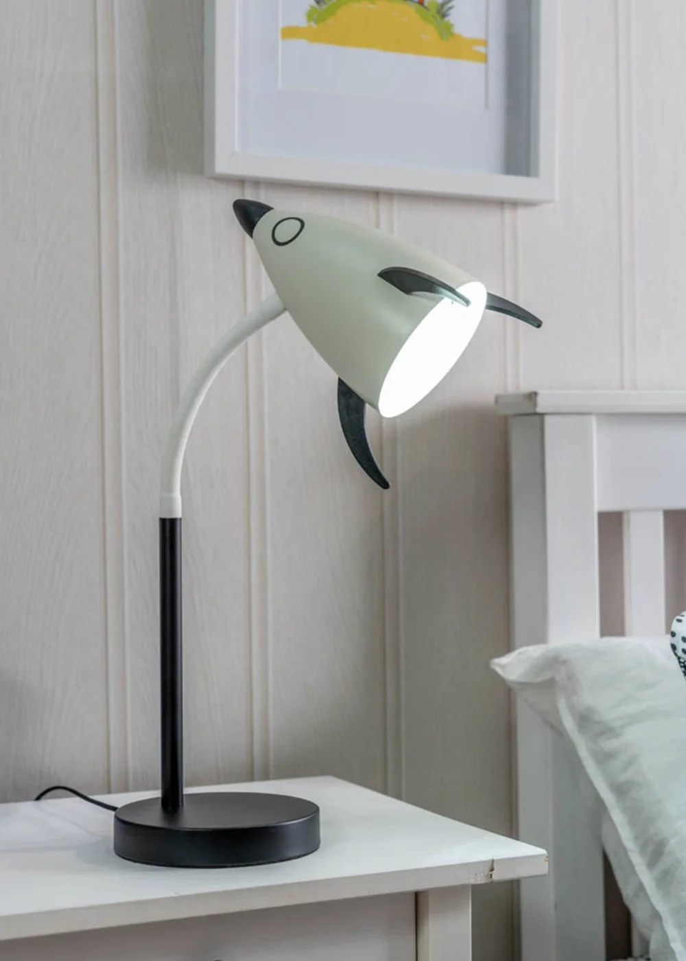 ValueLights Rocket Blue Table Lamp with Tapered Shade - One Size Image 3