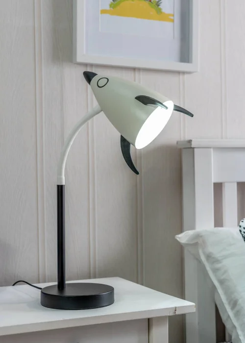 ValueLights Rocket Blue Table Lamp with Tapered Shade - One Size Image 3