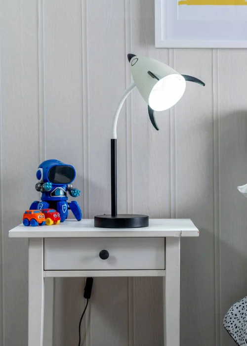 ValueLights Rocket Blue Table Lamp with Tapered Shade - One Size Image 5