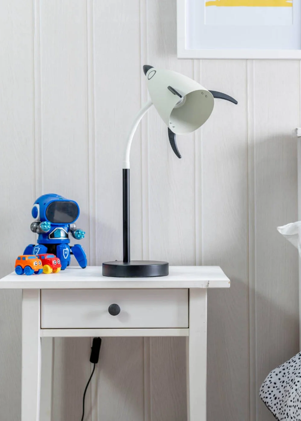 ValueLights Rocket Blue Table Lamp with Tapered Shade - One Size Image 4