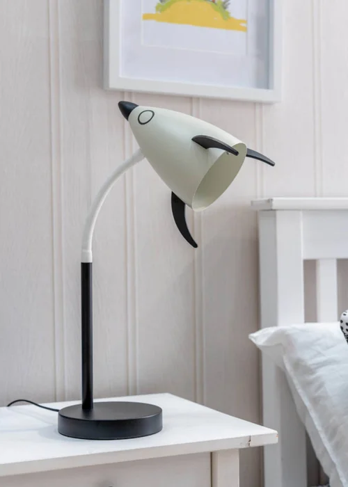 ValueLights Rocket Blue Table Lamp with Tapered Shade - One Size Image 1
