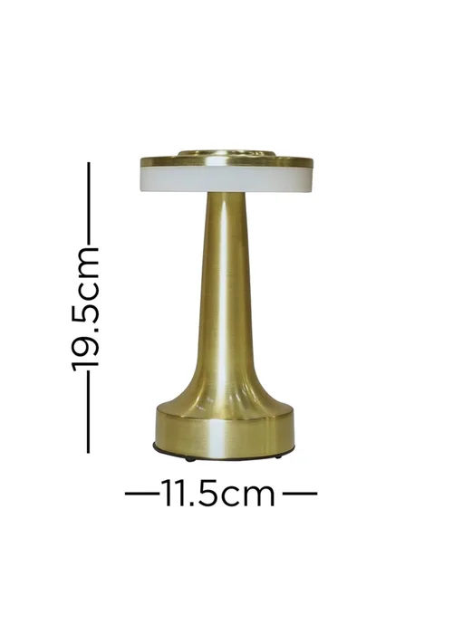 ValueLights Talance Antique Brass LED Rechargeable Dimmable Touch Table Lamp - One Size Image 5