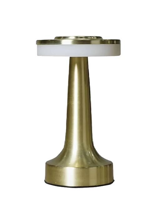 ValueLights Talance Antique Brass LED Rechargeable Dimmable Touch Table Lamp - One Size Image 2