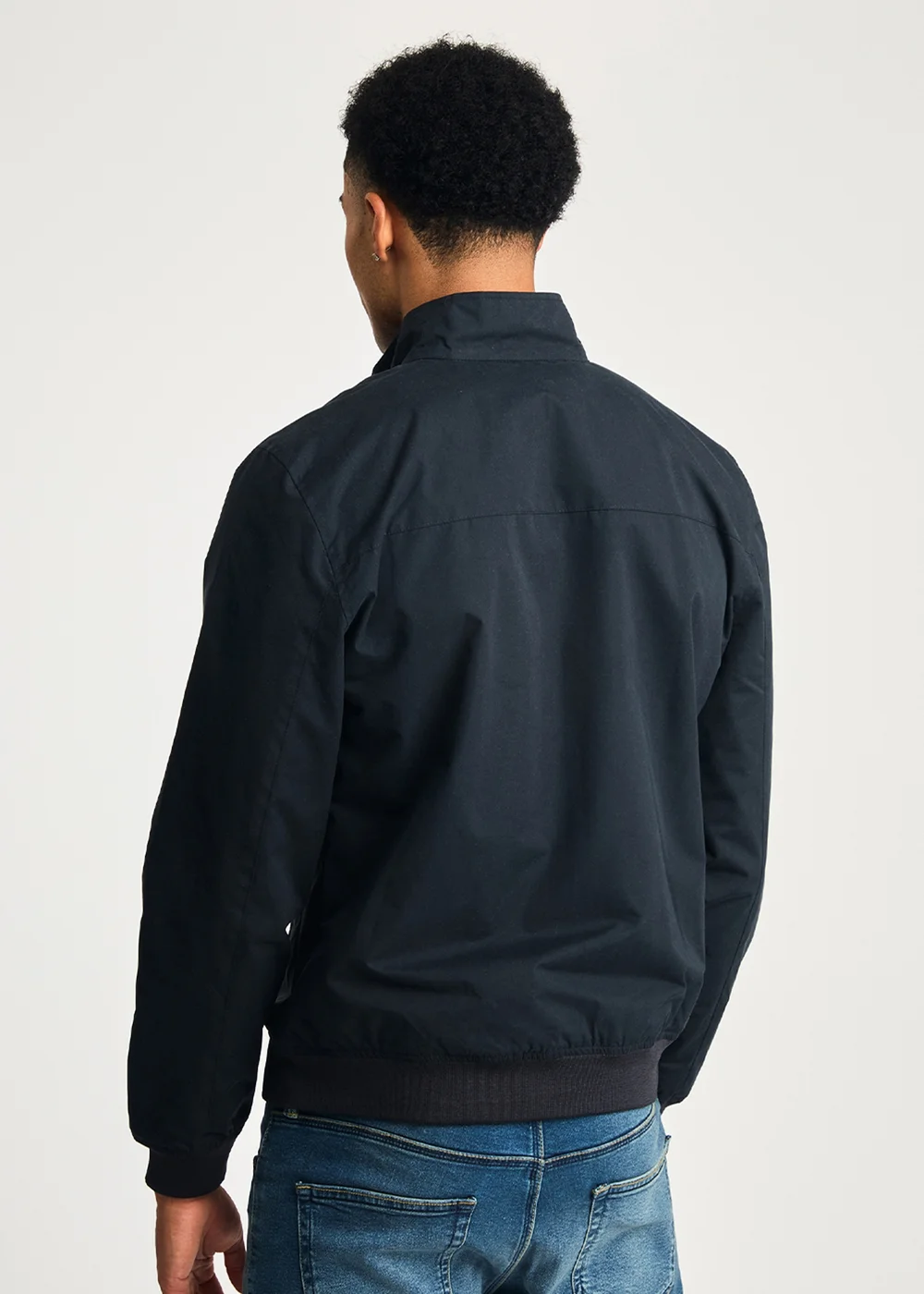 French Connection Navy Funnel Neck Harrington Jacket - M Image 2