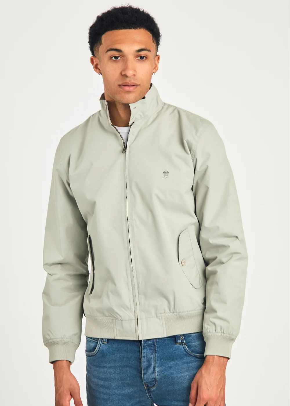 French Connection Stone Funnel Neck Harrington Jacket - S Image 1