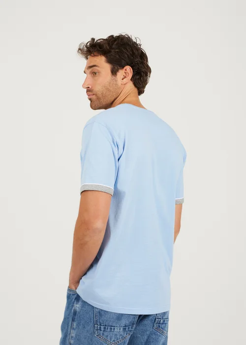 Brave Soul Light Blue Crew Neck T-Shirts with Contrast Piping 3-Pack - S Image 2