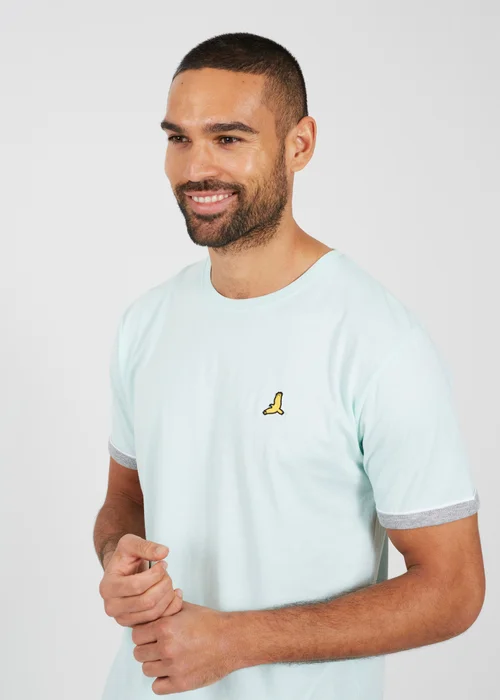 Brave Soul Light Blue Crew Neck T-Shirts with Contrast Piping 3-Pack - S Image 4