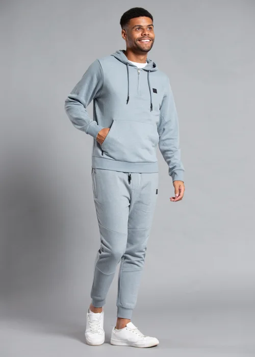 Tokyo Laundry Grey Cotton Blend Hoody with Neck Zip Fastening - L Image 3