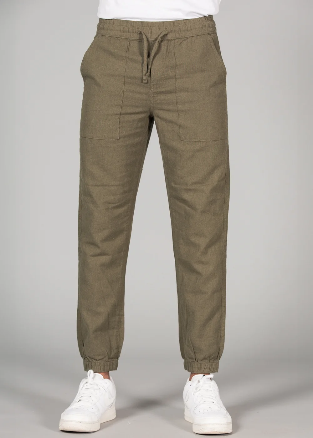 Tokyo Laundry Olive Linen Blend Classic Fit Trousers - 2XL Image 1