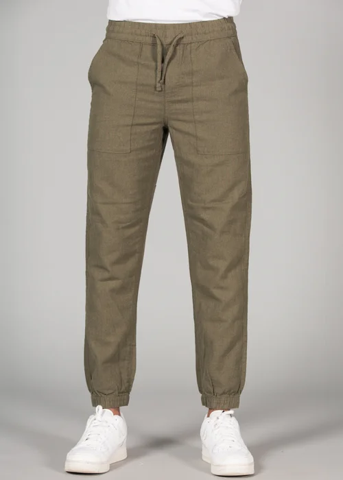 Tokyo Laundry Olive Linen Blend Classic Fit Trousers - 2XL Image 1
