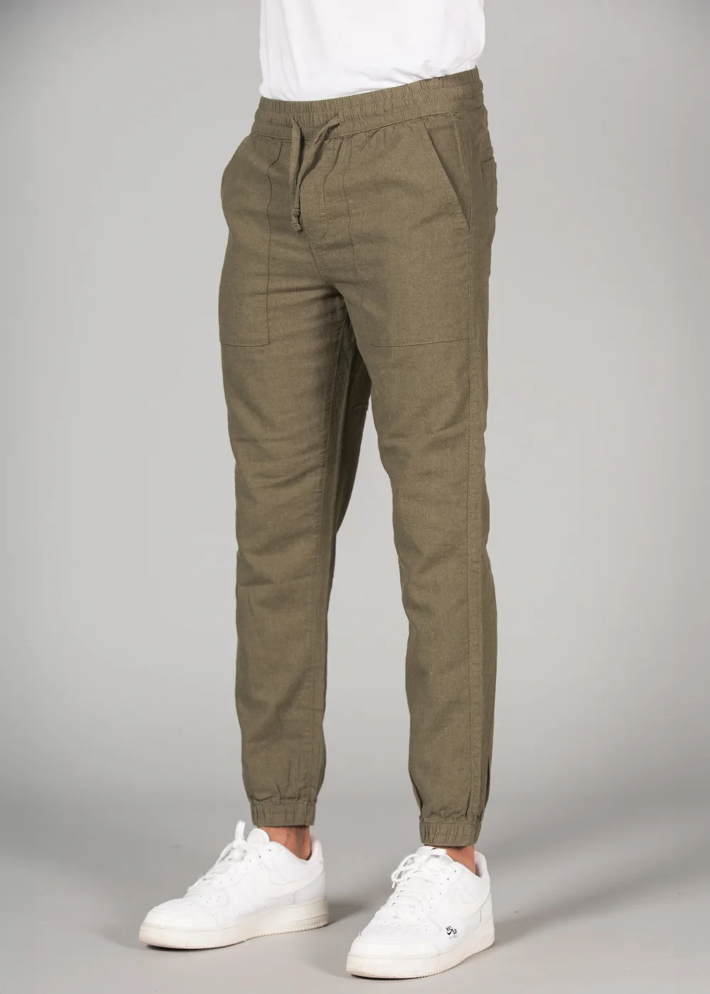 Tokyo Laundry Olive Linen Blend Classic Fit Trousers - 2XL Image 4