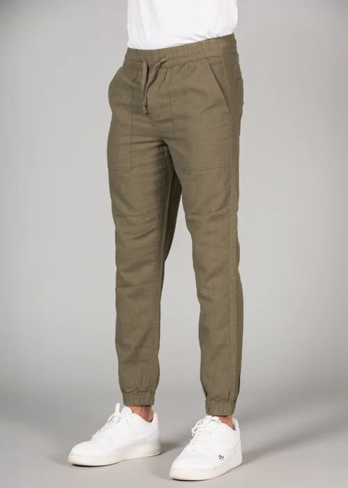 Tokyo Laundry Olive Linen Blend Classic Fit Trousers - 2XL Image 4