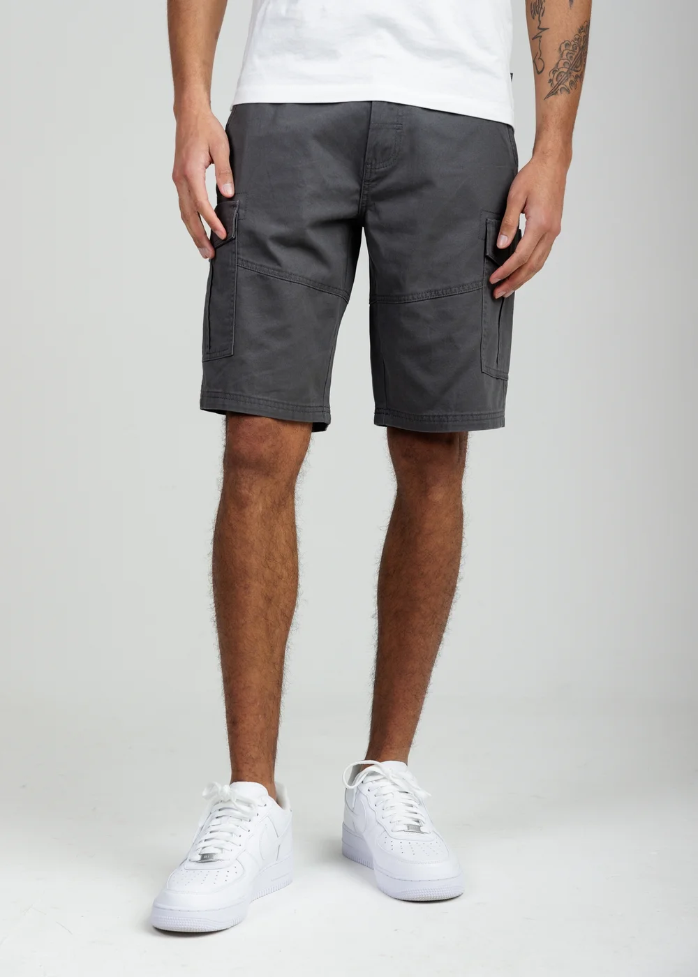 Tokyo Laundry Grey Cotton Cargo Shorts - M Image 1