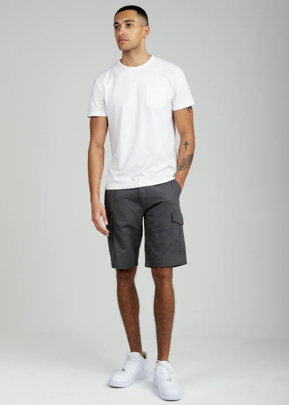 Tokyo Laundry Grey Cotton Cargo Shorts - M Image 3