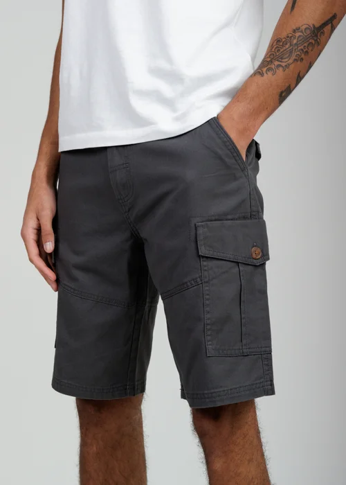Tokyo Laundry Grey Cotton Cargo Shorts - M Image 2