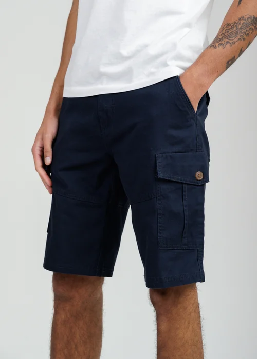 Tokyo Laundry Navy Cotton Cargo Shorts - 2XL Image 3