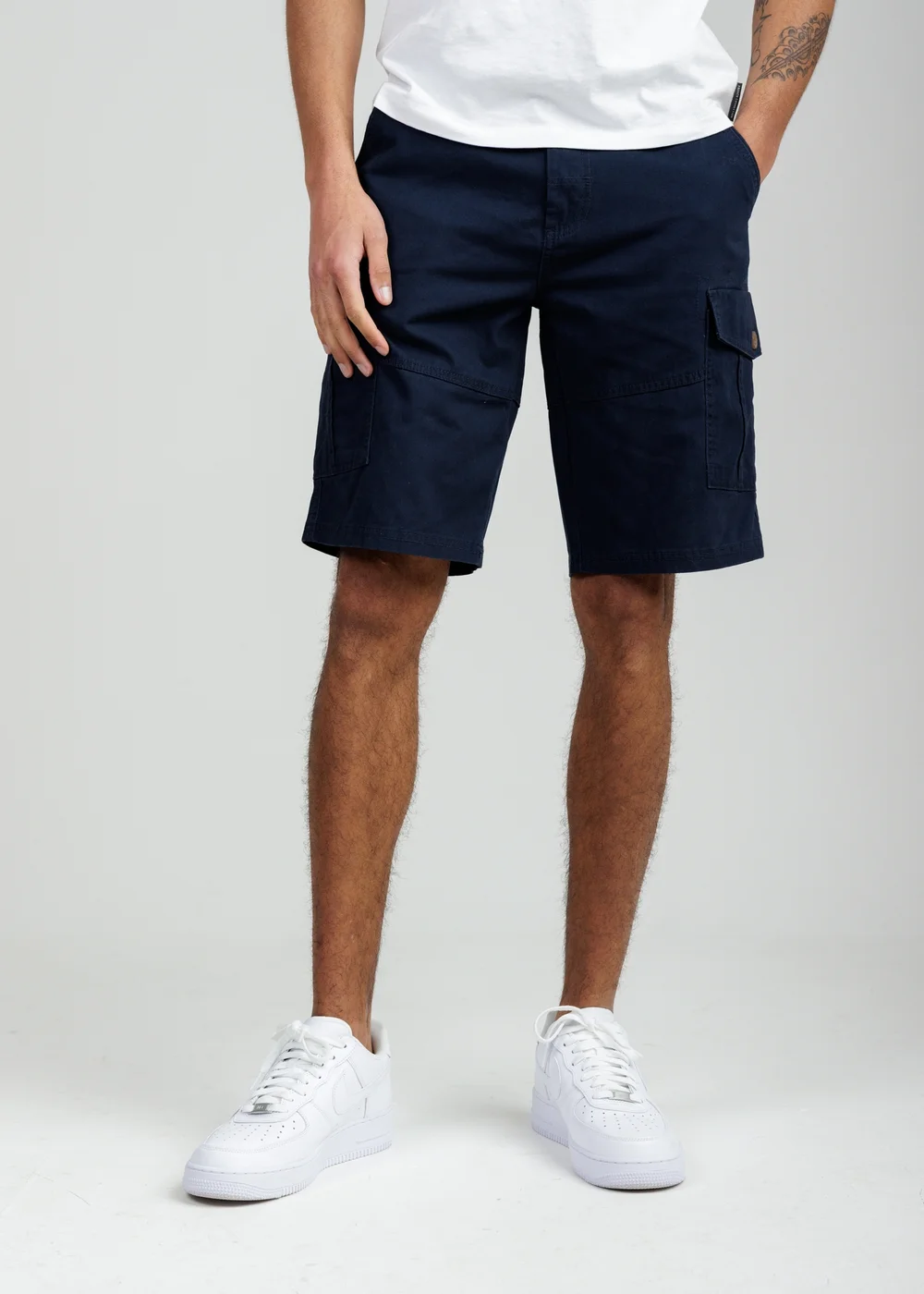 Tokyo Laundry Navy Cotton Cargo Shorts - 2XL Image 1