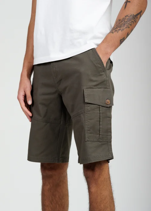 Tokyo Laundry Khaki Cotton Cargo Shorts - XL Image 3