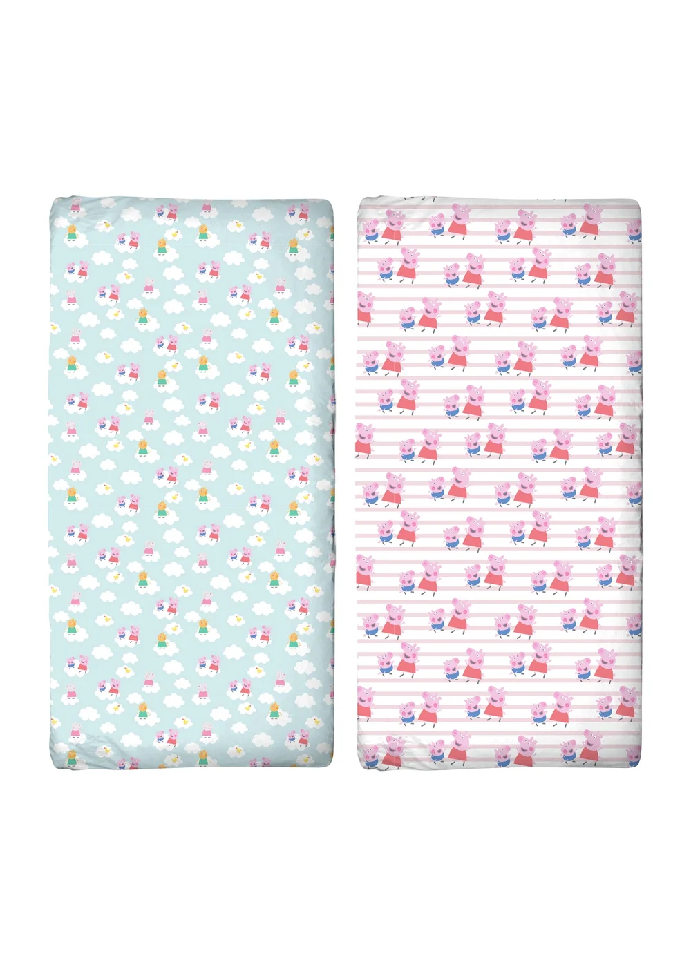 Peppa Pig Pink Lullabies Cot Bed Fitted Sheet Set of 2 - One Size Image 1