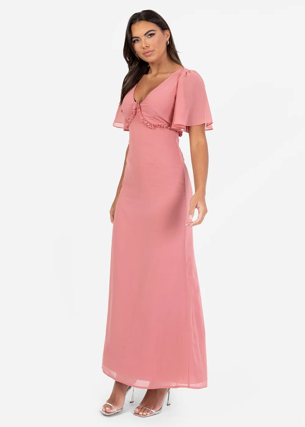 Anaya With Love Recycled Dusty Rose V Neck Maxi Dress - 6 Image 1