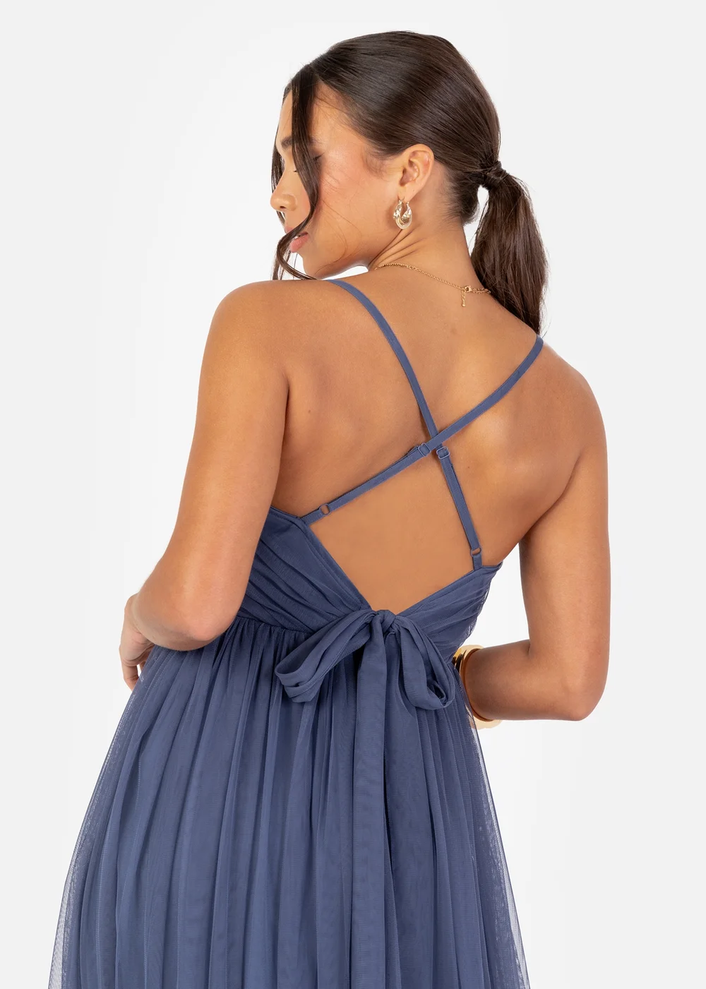 Anaya With Love Recycled Indigo Blue Cami Maxi Dress with Bow Detail - 6 Image 4