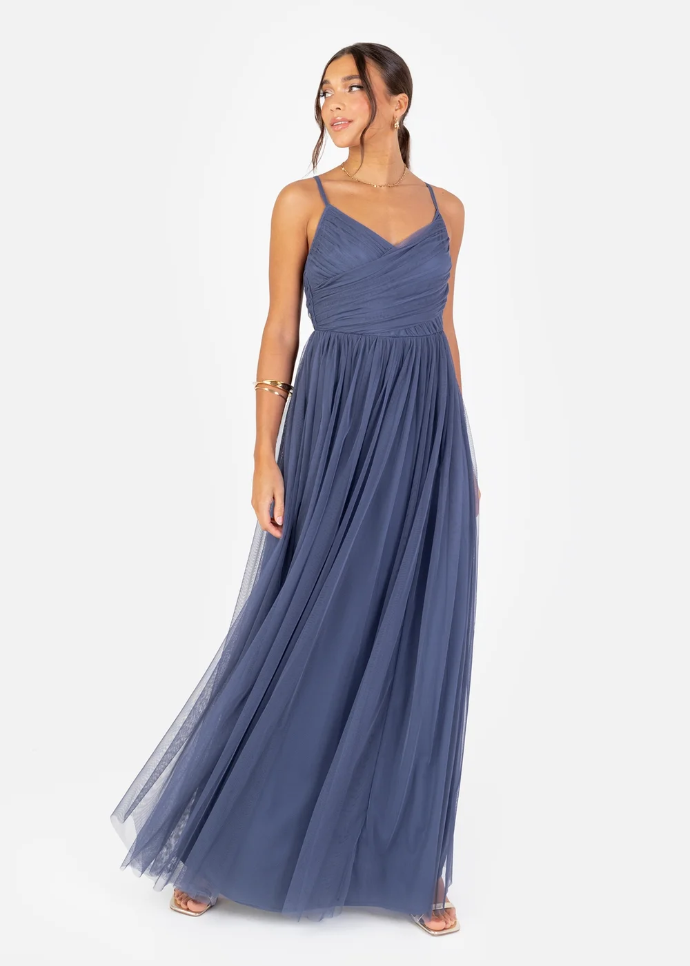 Anaya With Love Recycled Indigo Blue Cami Maxi Dress with Bow Detail - 6 Image 1