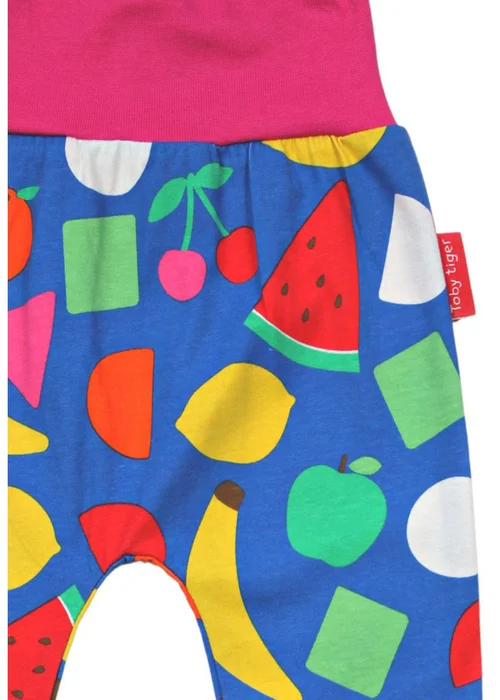 Toby Tiger Organic Multi Colour Fruit Print Yoga Pants (Newborn - 3 years) - 2-3 Yrs Image 2