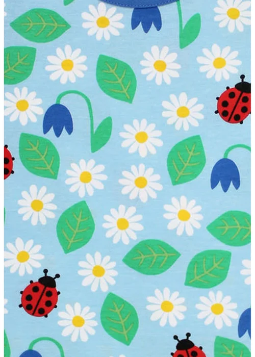Toby Tiger Organic Blue Garden Print T-Shirt (3 months - 6 years) - 1-1.5 Yrs Image 3