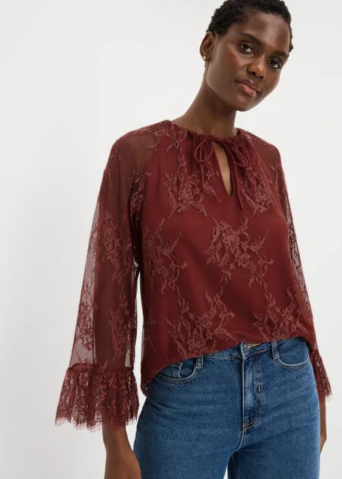 Pink Lace Frill Blouse - 18 Image 1