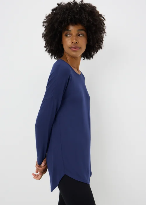 Navy Relaxed Fit Long Sleeve Top - S Image 2