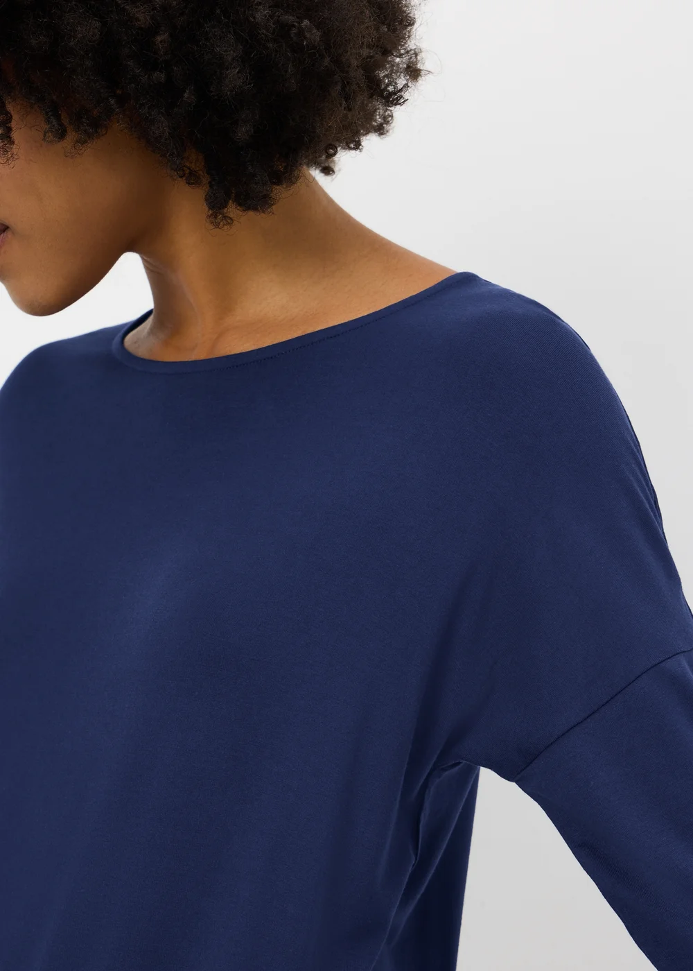 Navy Relaxed Fit Long Sleeve Top - S Image 3